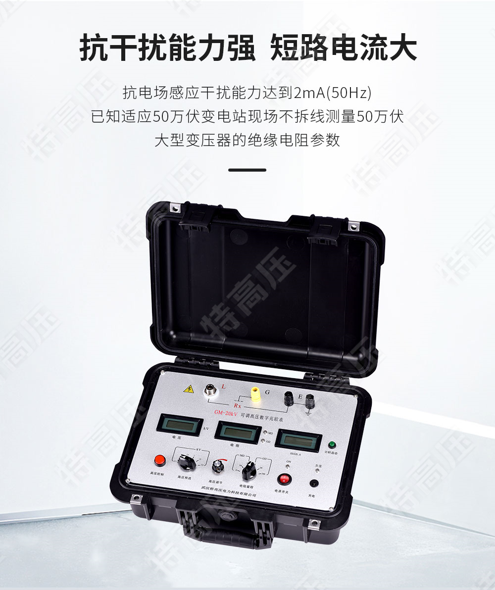 GM-20kV 可調高壓數字兆歐表(圖2) 絕緣兆歐表
